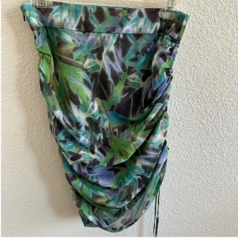 Kim Shui Green Mesh Print Top and Skirt Set